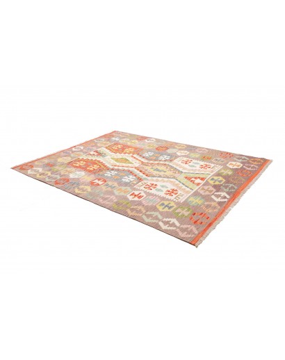 Tappeto Kilim Afghanistan marrone rosso 186x246