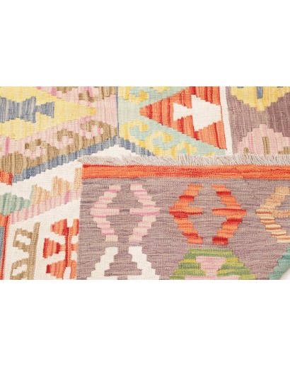 Tappeto Kilim Afghanistan marrone rosso 186x246