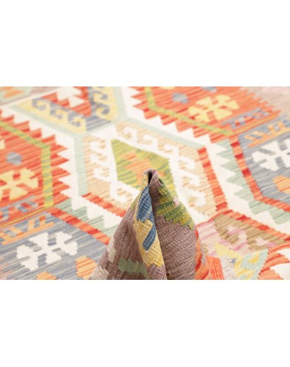 Tappeto Kilim Afghanistan marrone rosso 186x246