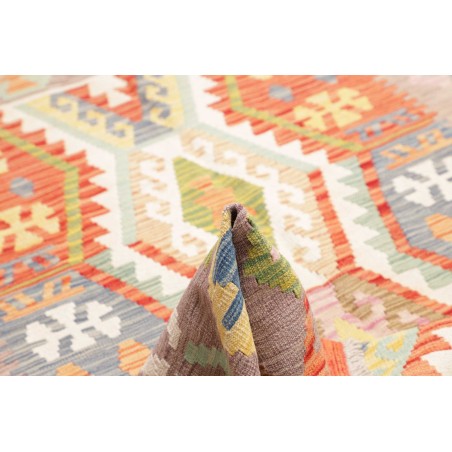 Tappeto Kilim Afghanistan marrone rosso 186x246