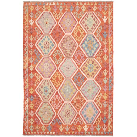 Tappeto Kilim Afghanistan arancione rosso 168x250