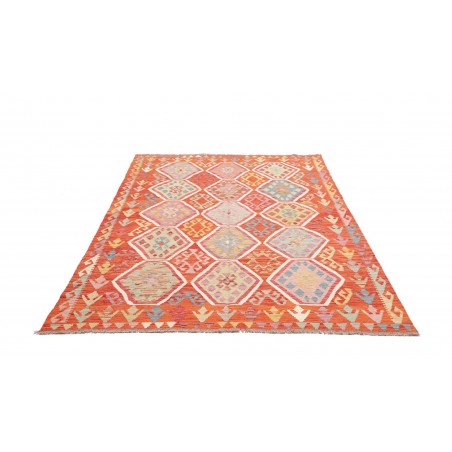 Tappeto Kilim Afghanistan arancione rosso 168x250