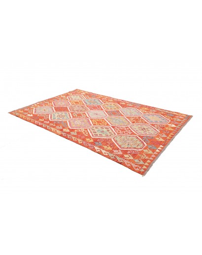 Tappeto Kilim Afghanistan arancione rosso 168x250