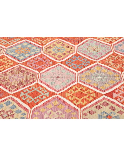 Tappeto Kilim Afghanistan arancione rosso 168x250