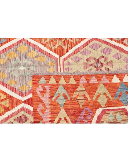 Tappeto Kilim Afghanistan arancione rosso 168x250