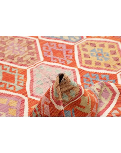 Tappeto Kilim Afghanistan arancione rosso 168x250