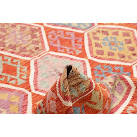 Tappeto Kilim Afghanistan arancione rosso 168x250