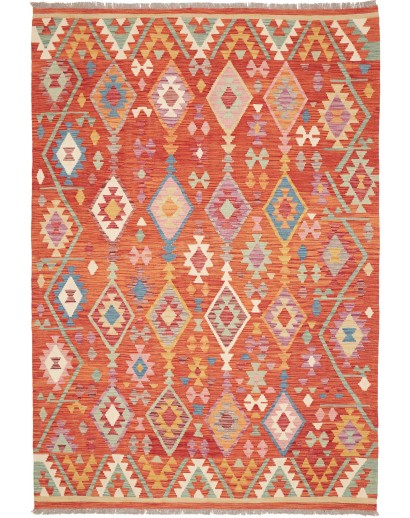 Tappeto Kilim Afghanistan rosso 167x246