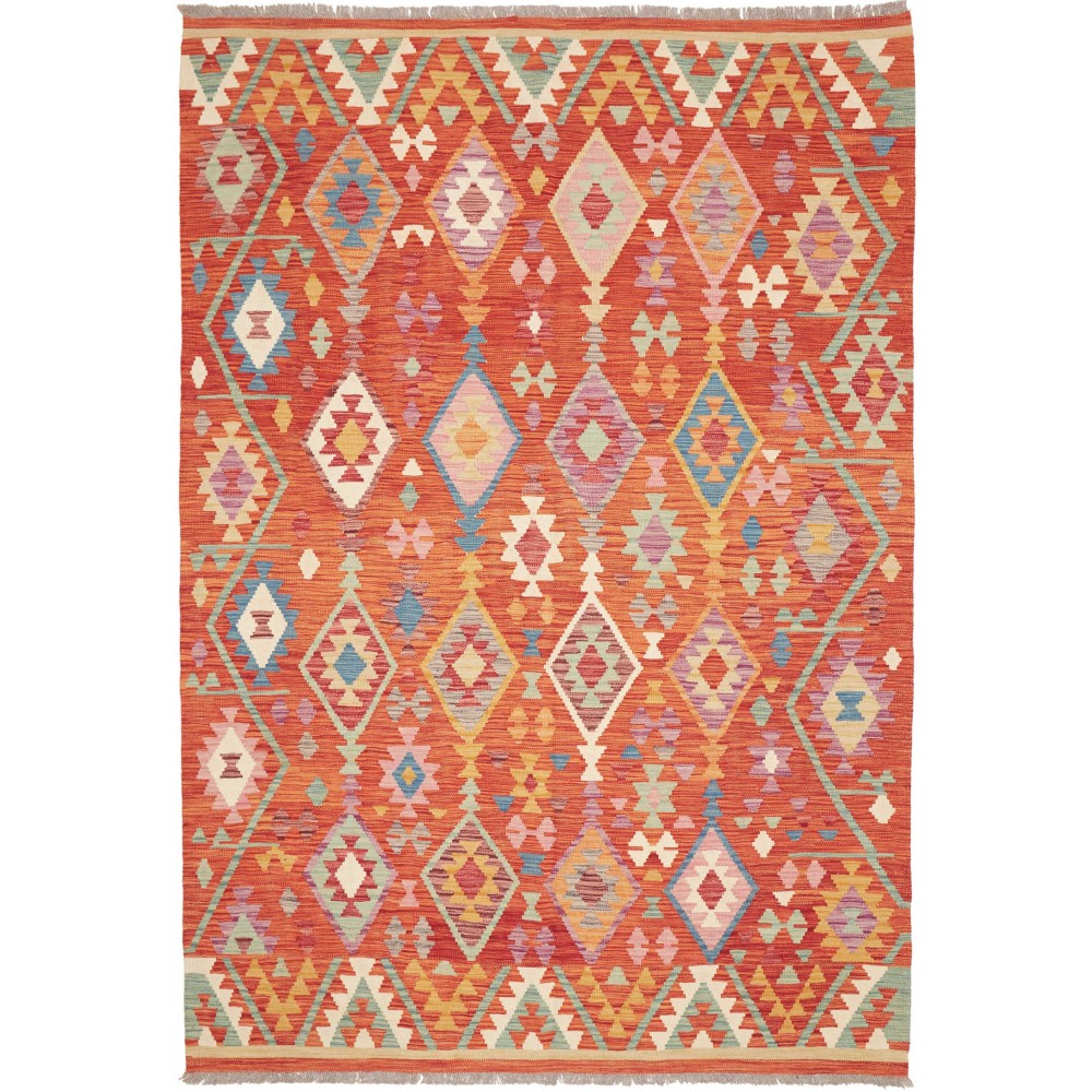 Tappeto Kilim Afghanistan rosso 167x246
