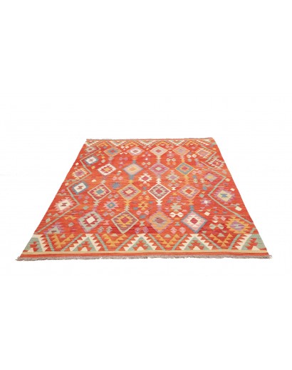 Tappeto Kilim Afghanistan rosso 167x246