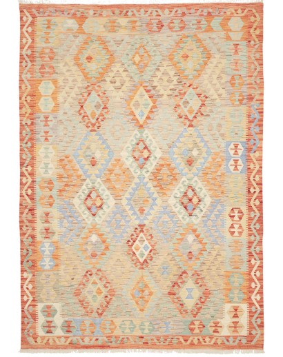 Tappeto Kilim Afghanistan marrone rosso 178x253