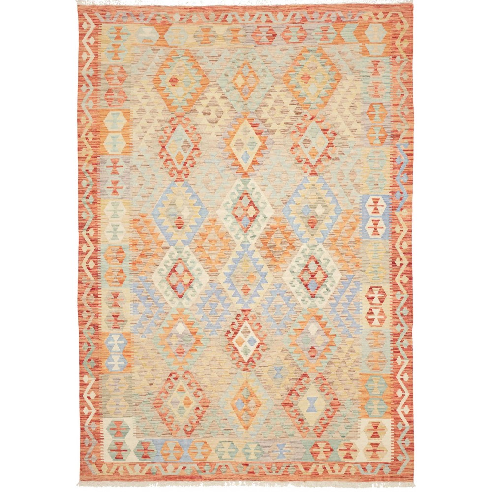 Tappeto Kilim Afghanistan marrone rosso 178x253
