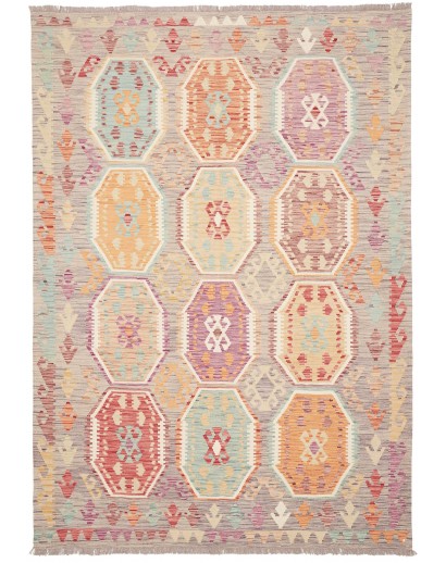 Tappeto Kilim Afghanistan beige rosso 174x247