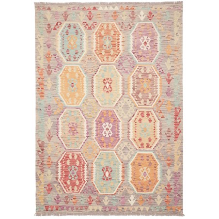 Tappeto Kilim Afghanistan beige rosso 174x247