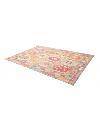 Tappeto Kilim Afghanistan beige rosso 174x247