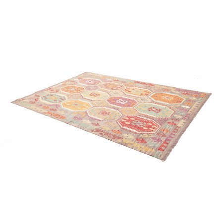 Tappeto Kilim Afghanistan beige rosso 174x247