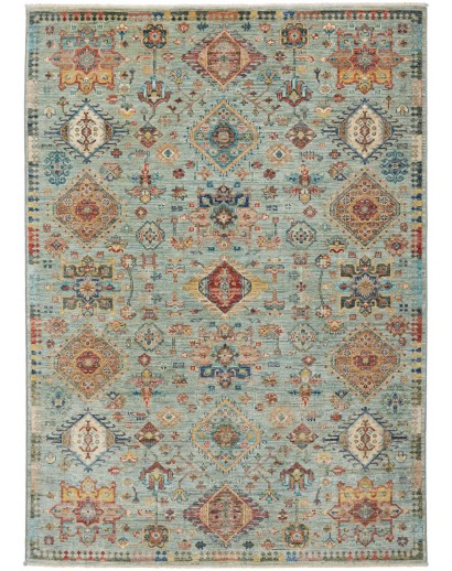 Tappeto Tribal Pakistan marrone azzurro 147x206
