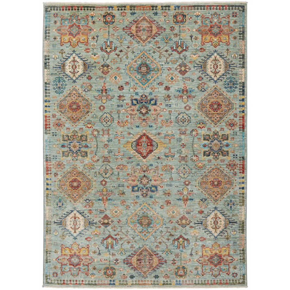 Tappeto Tribal Pakistan marrone azzurro 147x206