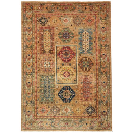 Tappeto Tribal Pakistan arancione verde 146x211