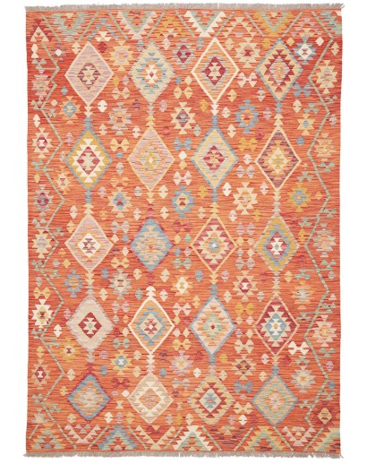 Tappeto Kilim Afghanistan arancione rosso 172x244