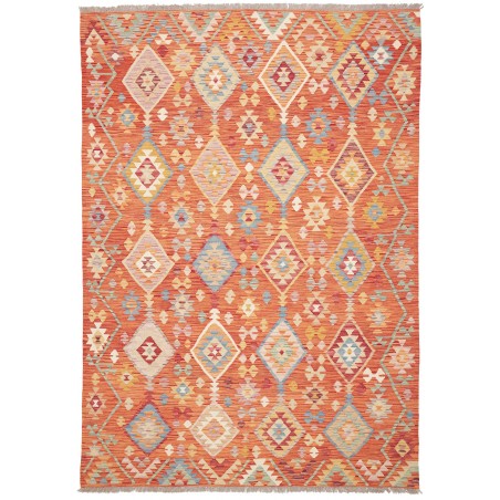 Tappeto Kilim Afghanistan arancione rosso 172x244