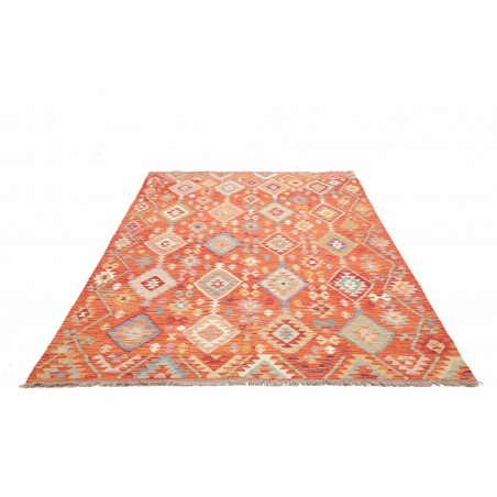 Tappeto Kilim Afghanistan arancione rosso 172x244