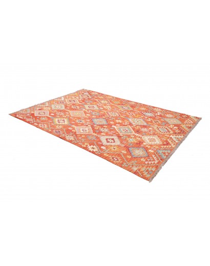 Tappeto Kilim Afghanistan arancione rosso 172x244