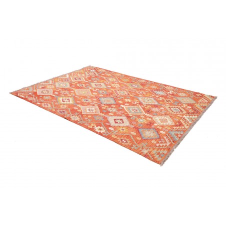 Tappeto Kilim Afghanistan arancione rosso 172x244