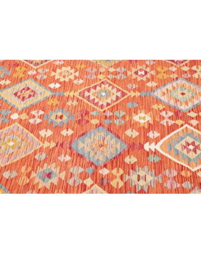 Tappeto Kilim Afghanistan arancione rosso 172x244