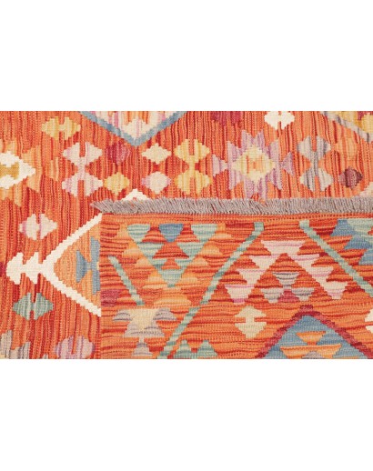 Tappeto Kilim Afghanistan arancione rosso 172x244