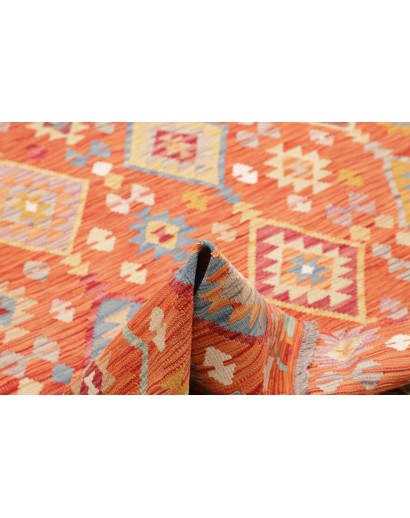 Tappeto Kilim Afghanistan arancione rosso 172x244