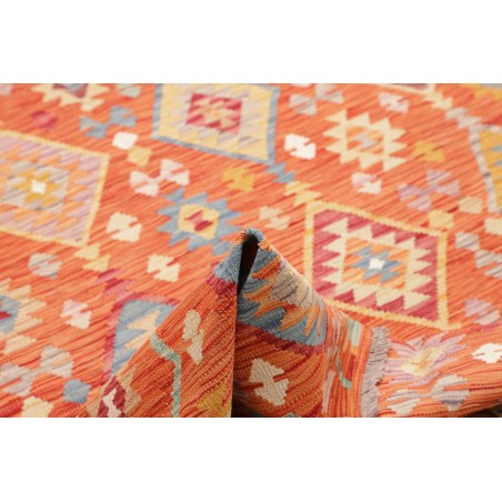 Tappeto Kilim Afghanistan arancione rosso 172x244