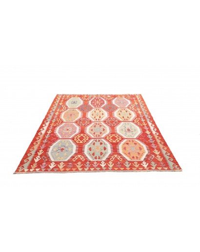 Tappeto Kilim Afghanistan marrone rosso 172x246