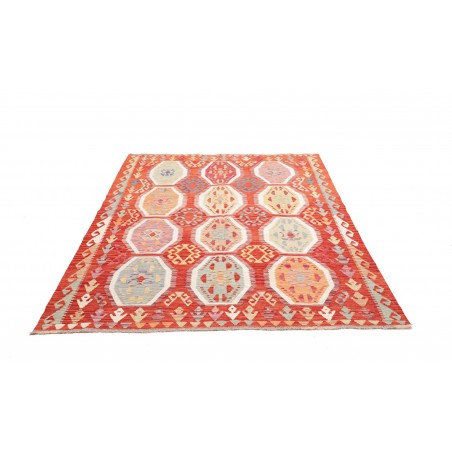 Tappeto Kilim Afghanistan marrone rosso 172x246