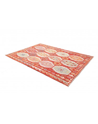 Tappeto Kilim Afghanistan marrone rosso 172x246