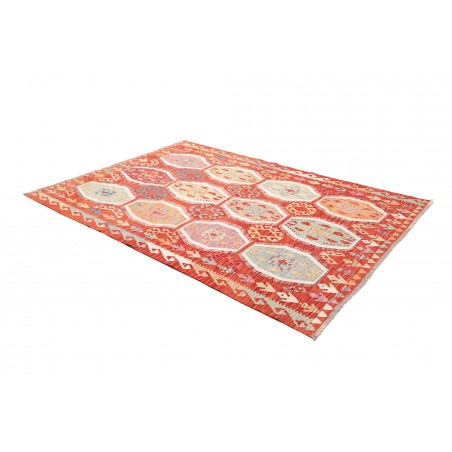 Tappeto Kilim Afghanistan marrone rosso 172x246