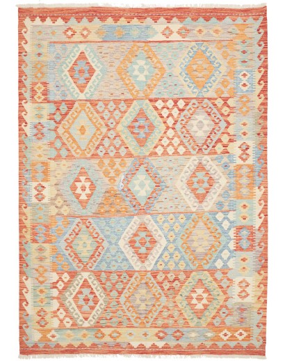 Tappeto Kilim Afghanistan beige rosso 173x242