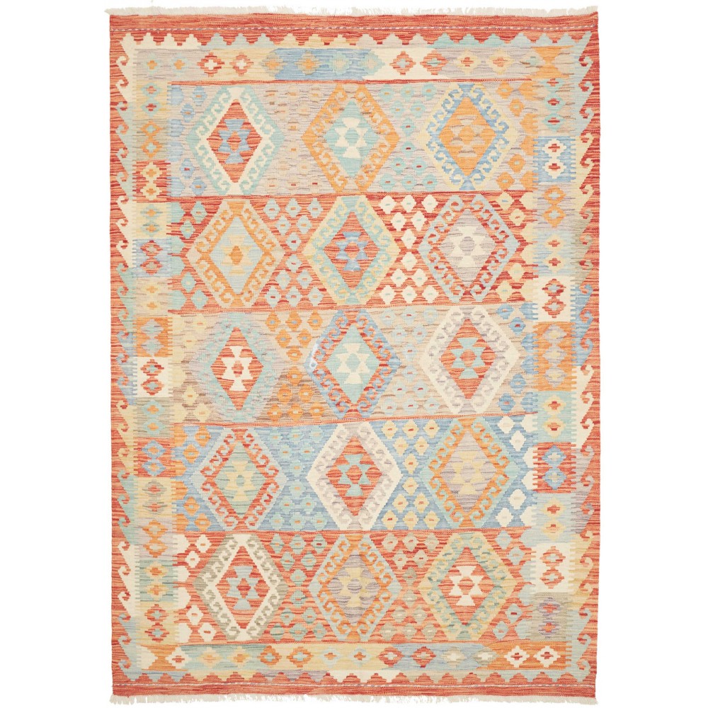 Tappeto Kilim Afghanistan beige rosso 173x242