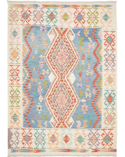 Tappeto Kilim Afghanistan bianco arancione 176x254