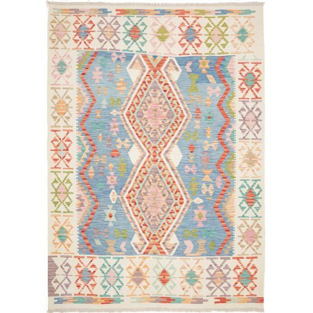 Tappeto Kilim Afghanistan bianco arancione 176x254