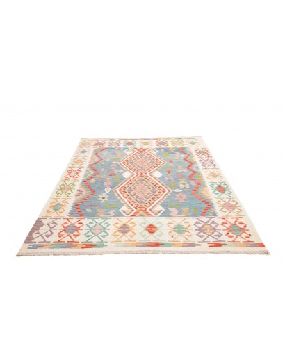 Tappeto Kilim Afghanistan bianco arancione 176x254
