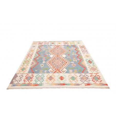 Tappeto Kilim Afghanistan bianco arancione 176x254