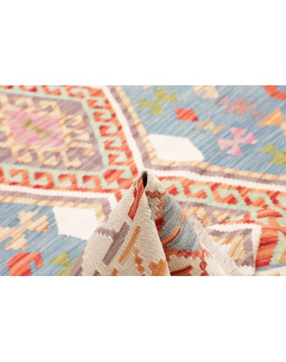 Tappeto Kilim Afghanistan bianco arancione 176x254