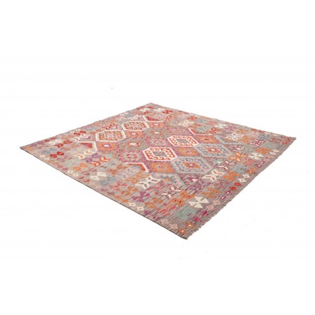 Tappeto Kilim Afghanistan marrone rosso 204x209