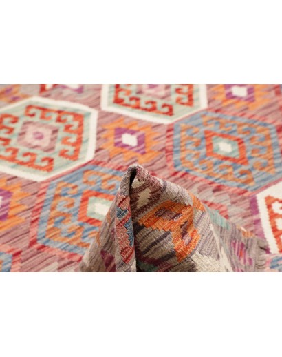 Tappeto Kilim Afghanistan marrone rosso 204x209