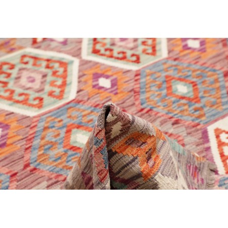 Tappeto Kilim Afghanistan marrone rosso 204x209