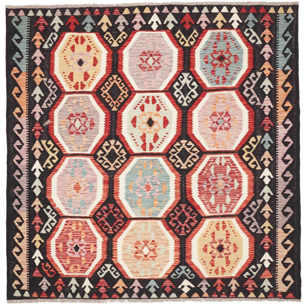 Tappeto Kilim Afghanistan beige marrone 197x197