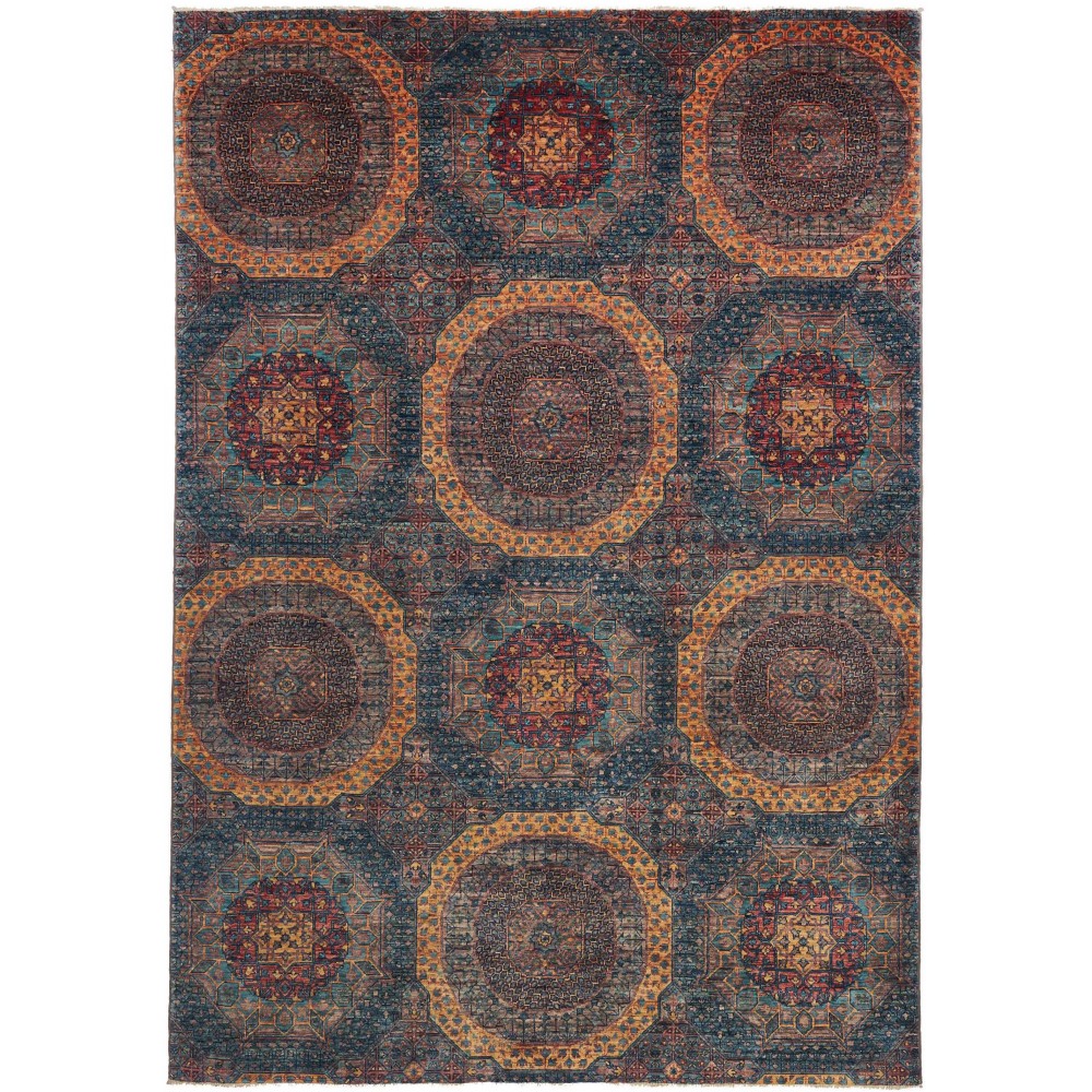 Tappeto Mamlouk Pakistan azzurro marrone 167x240 Tappeto Mamlouk Pakistan azzurro marrone 167x240