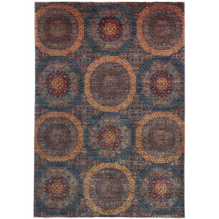 Tappeto Mamlouk Pakistan azzurro marrone 167x240
