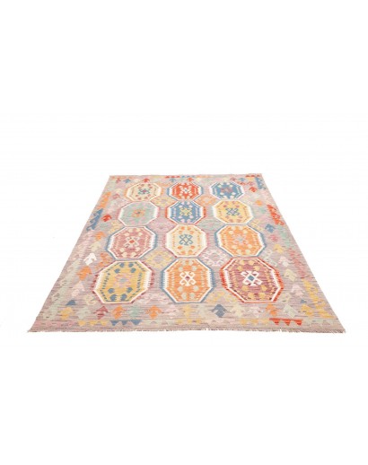 Tappeto Kilim Afghanistan beige blu 172x241